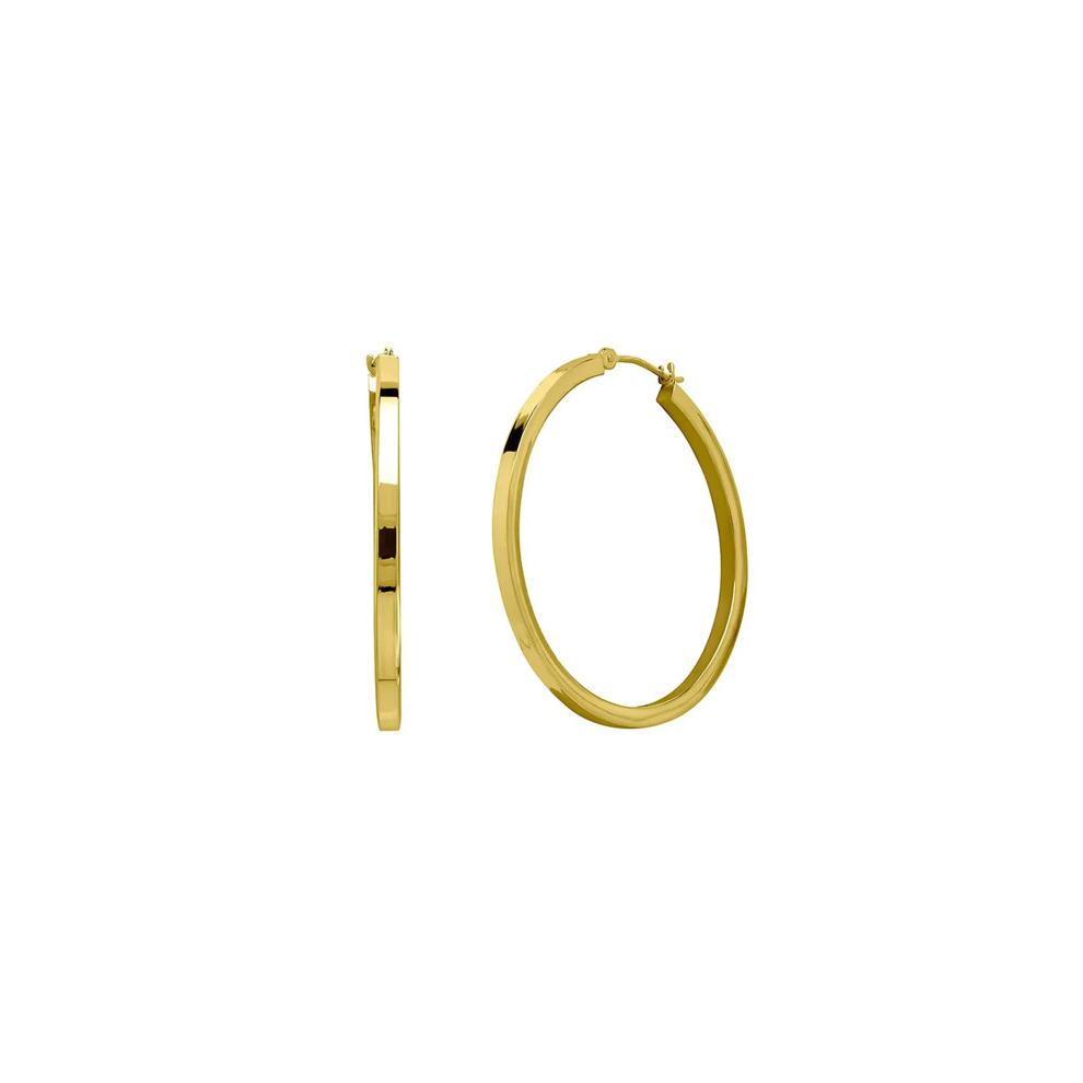 Polished Hoop Earrings in 14K Yellow Gold, 35MM – Image 1 of 2