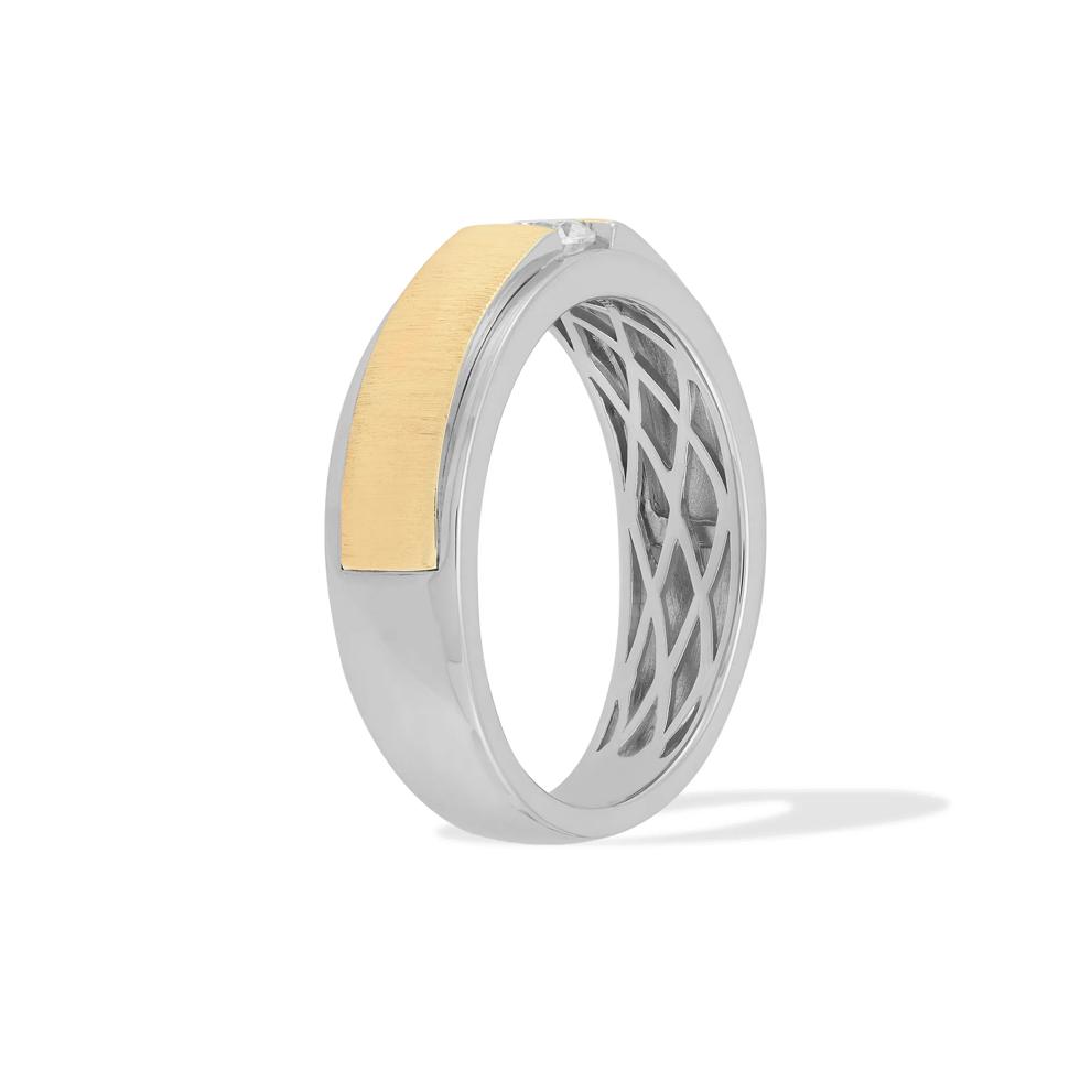 Men's Diamond Two-Tone Ring in 10K White &amp; Yellow Gold (1/3 ct. tw.) – Image 3 of 4
