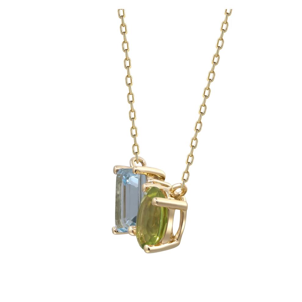 Toi et Moi Multi-Gemstone Necklace in 10K Yellow Gold – Image 2 of 3