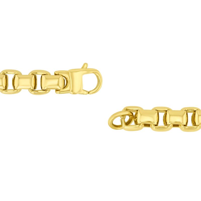 Men&#39;s Rounded Box Chain Bracelet in Ion-Plated Stainless Steel, 10MM, 9&quot; – Image 3 of 3