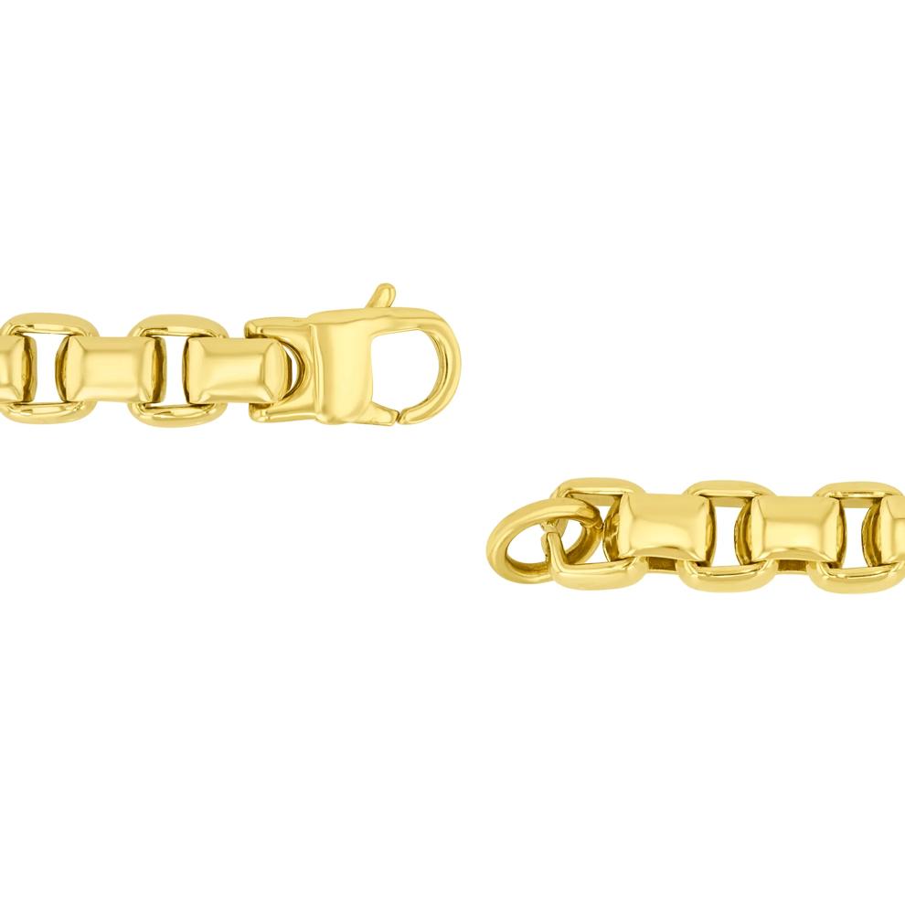 Men's Rounded Box Chain Bracelet in Ion-Plated Stainless Steel, 10MM, 9" – Image 3 of 3