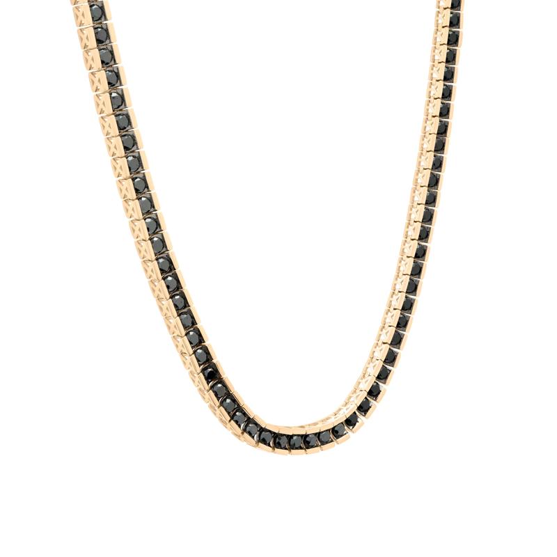 Black Diamond Tennis Necklace in 10K Yellow Gold &#40;7 7/8 ct. tw.&#41; – Image 2 of 4