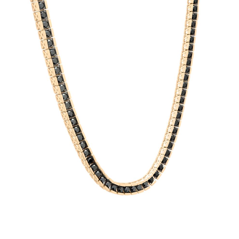 Black Diamond Tennis Necklace in 10K Yellow Gold (7 7/8 ct. tw.) – Image 2 of 4