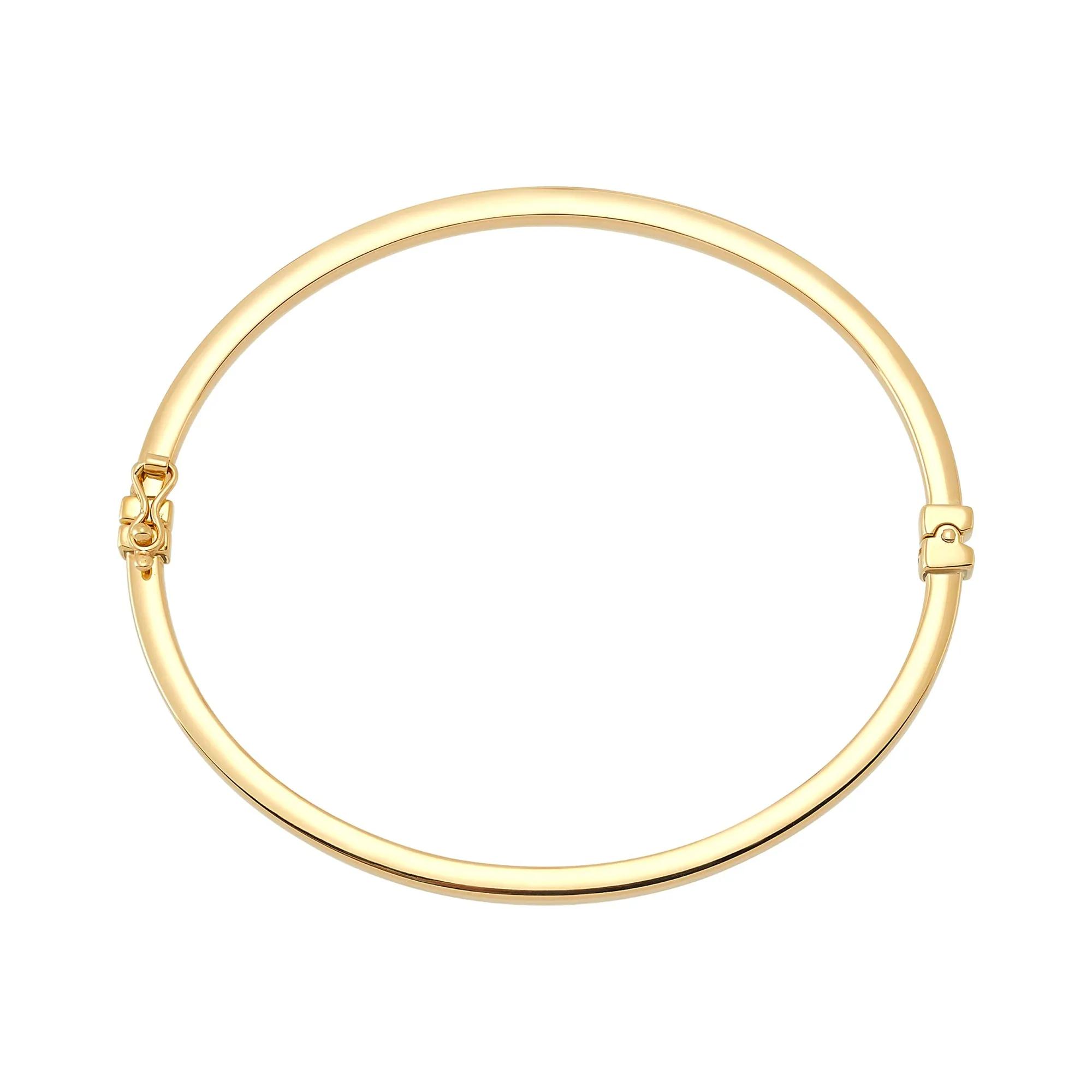 Square Tube Hinged Bangle Bracelet | 14K Yellow Gold | Size 3.00mm | Helzberg Diamonds