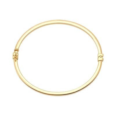 Square Tube Hinged Bangle Bracelet in 14K Yellow Gold
