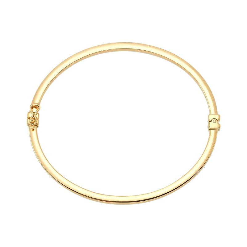 Square Tube Hinged Bangle Bracelet in 14K Yellow Gold – Image 1 of 2