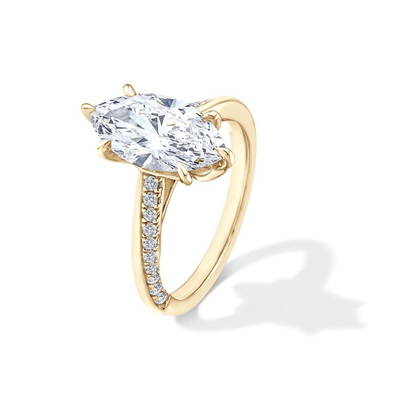 Lab Grown Diamond Marquise Engagement Set in 18K Yellow Gold &#40;3 ct. tw.&#41; – Image 4 of 6