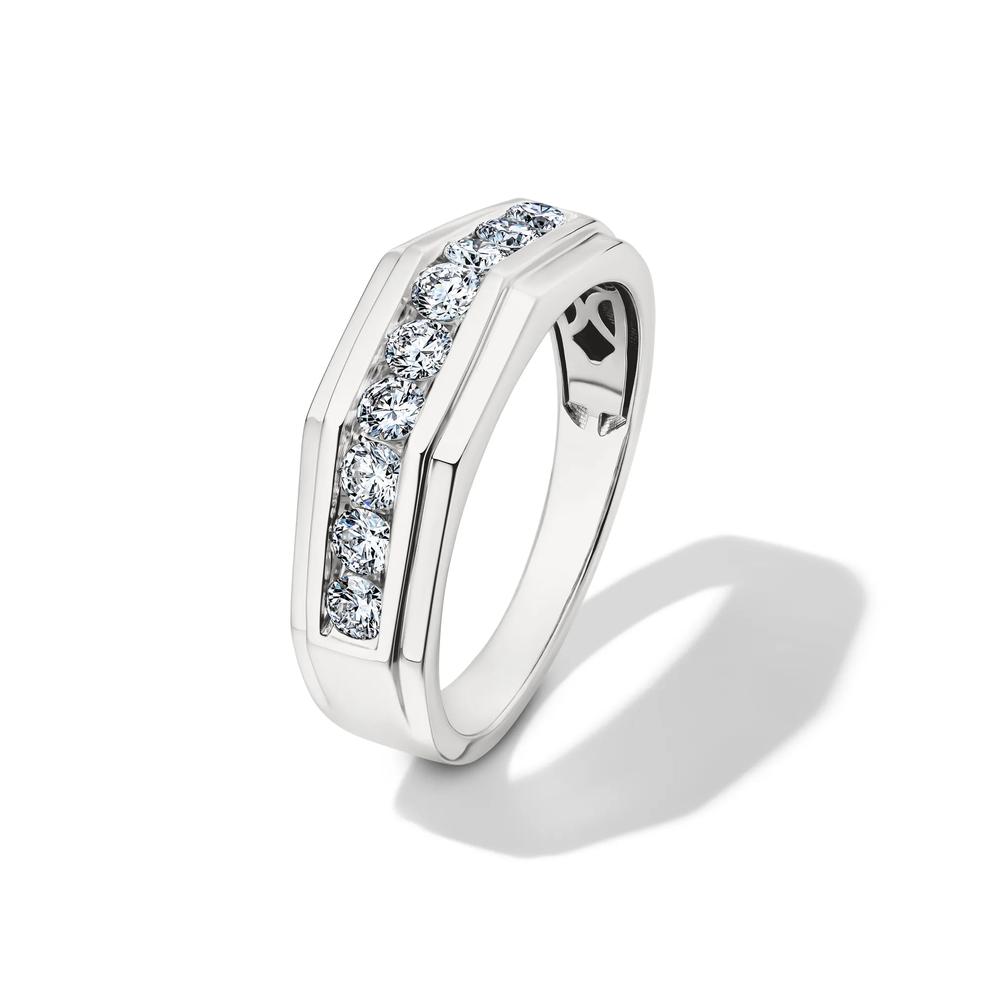 Men's Lab Grown Diamond Geometric Band in 10K White Gold (3/4 ct. tw.) – Image 4 of 4