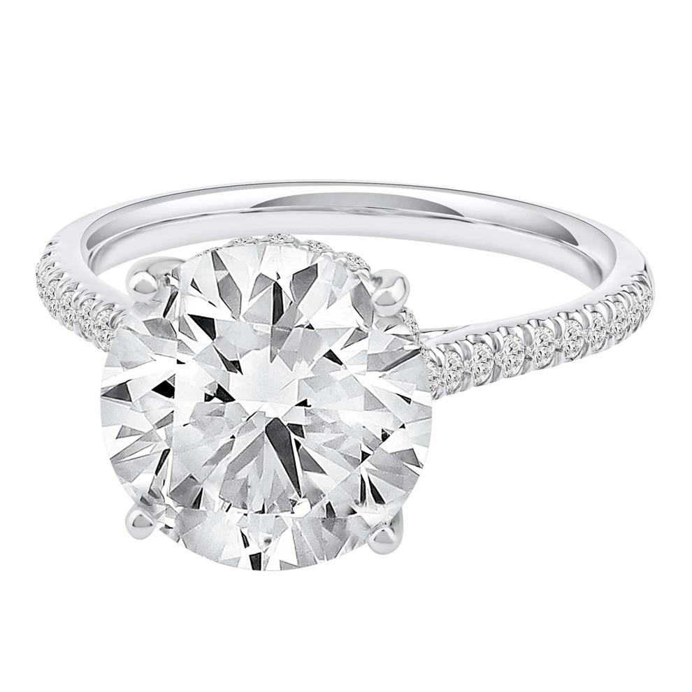 Lab Grown Diamond Round Engagement Ring in 14K White Gold (5 1/3 ct. tw.) – Image 4 of 4