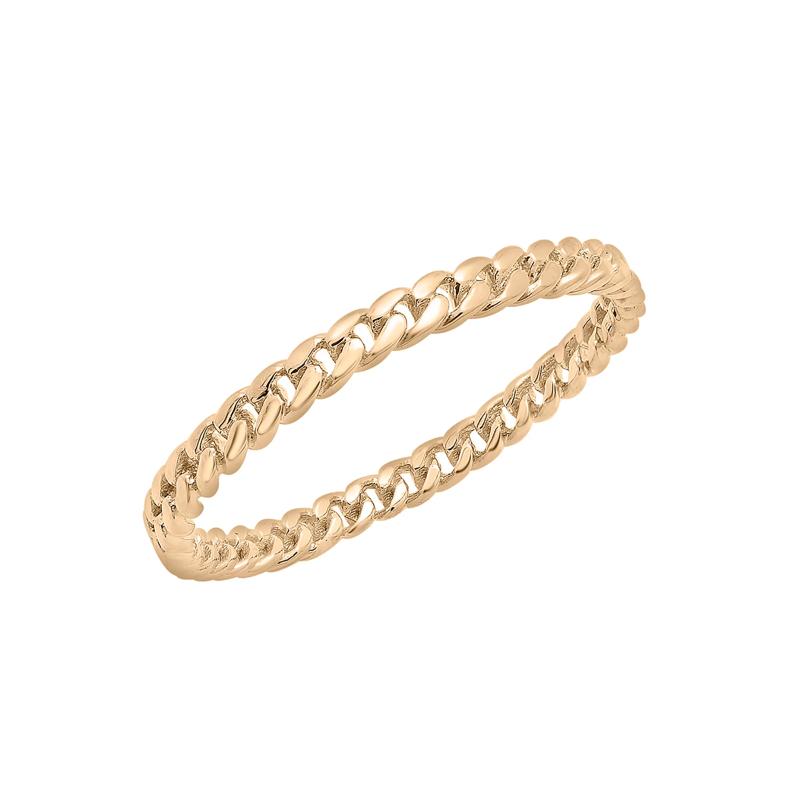 Mini Curb Link Ring in 14K Yellow Gold – Image 5 of 7