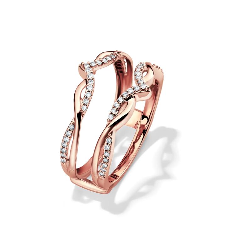 1/5 ct. tw. Diamond Ring Enhancer in 10K Rose Gold – Image 4 of 4