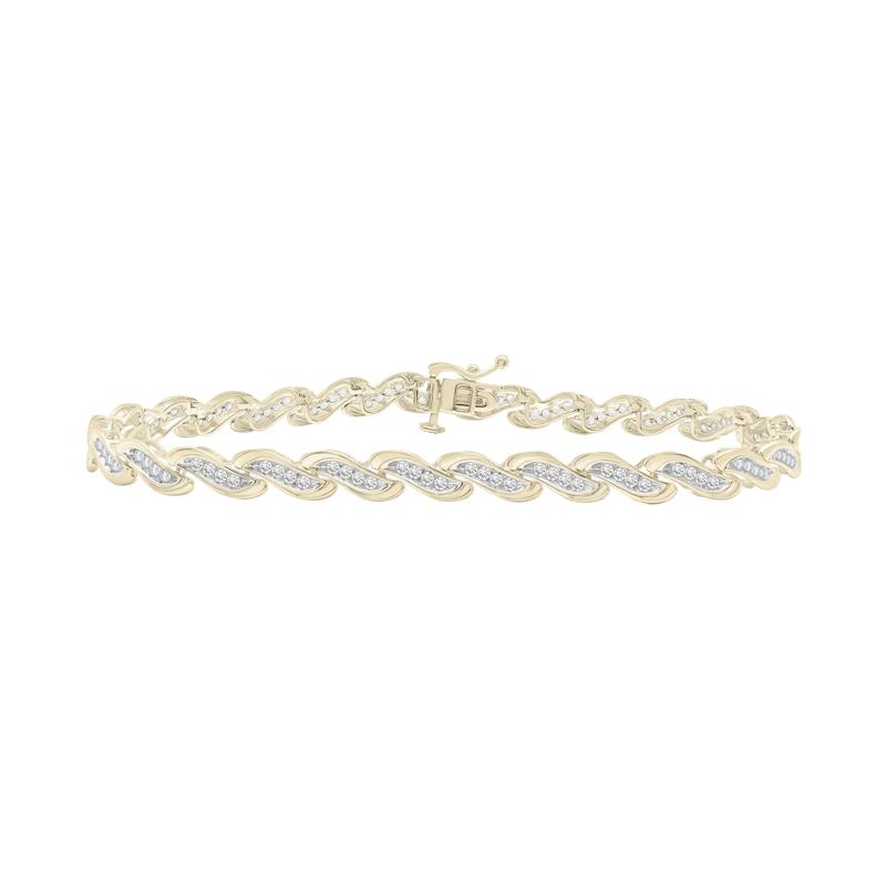 Diamond S Link Bracelet in 10K Yellow Gold &#40;1 ct. tw.&#41; – Image 1 of 1
