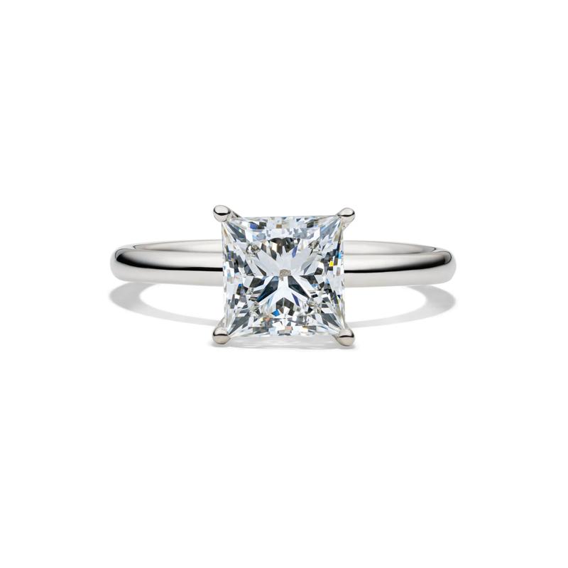 Lab Grown Diamond Princess-Cut Solitaire Engagement Ring in 14K White Gold &#40;2 ct.&#41; – Image 1 of 4