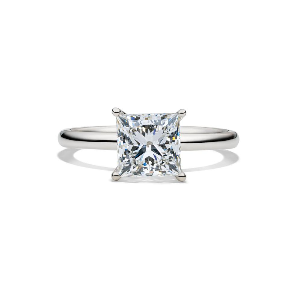 Lab Grown Diamond Princess-Cut Solitaire Engagement Ring in 14K White Gold (2 ct.) – Image 1 of 5