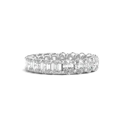 Oval and Emerald-Cut Lab Grown Diamond Eternity Band in 14k White Gold (4 ct. tw.)