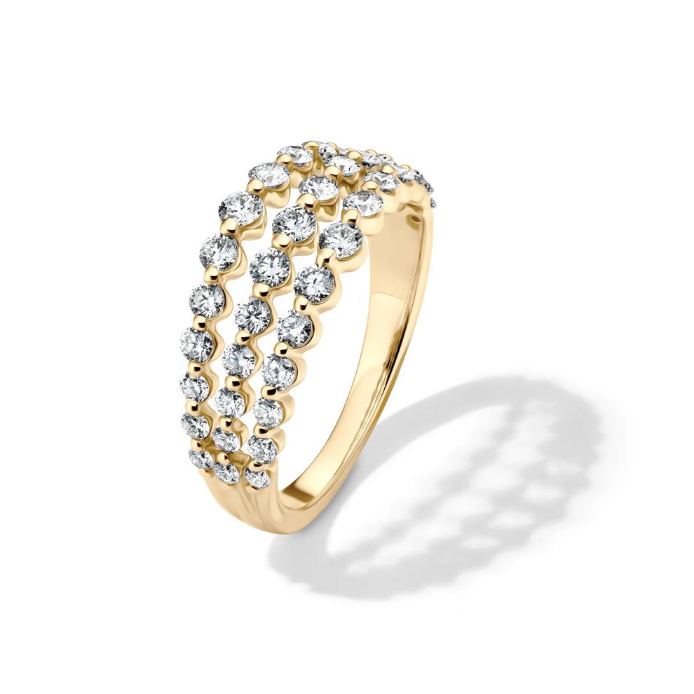 Lab Grown Diamond Three-Row Anniversary Band in 10K Yellow Gold (1 ct. tw.) – Image 4 of 4