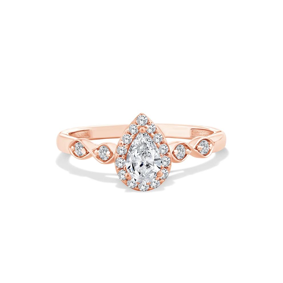 Lab Grown Diamond Pear Promise Ring in 10K Rose Gold (1/2 ct. tw.) – Image 1 of 4