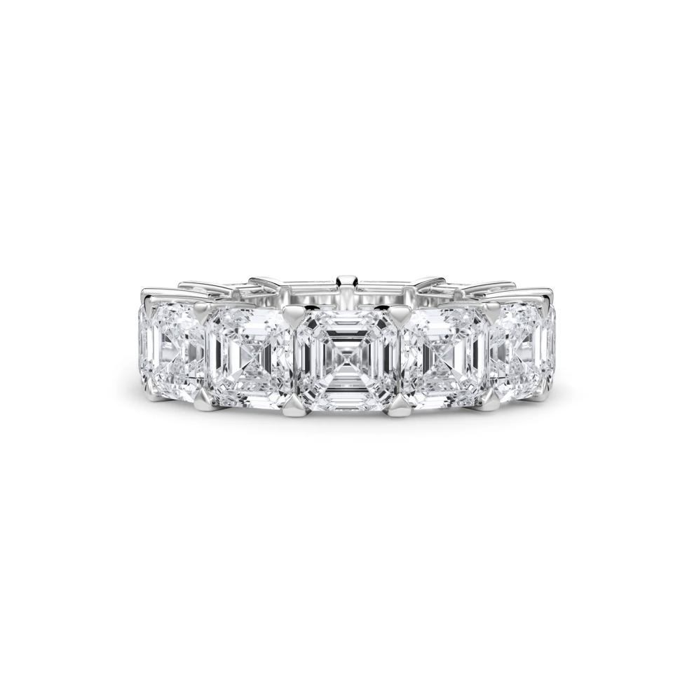 Lab Grown Diamond Asscher-Cut Eternity Band in 18K White Gold (13 ct. tw.) – Image 1 of 4