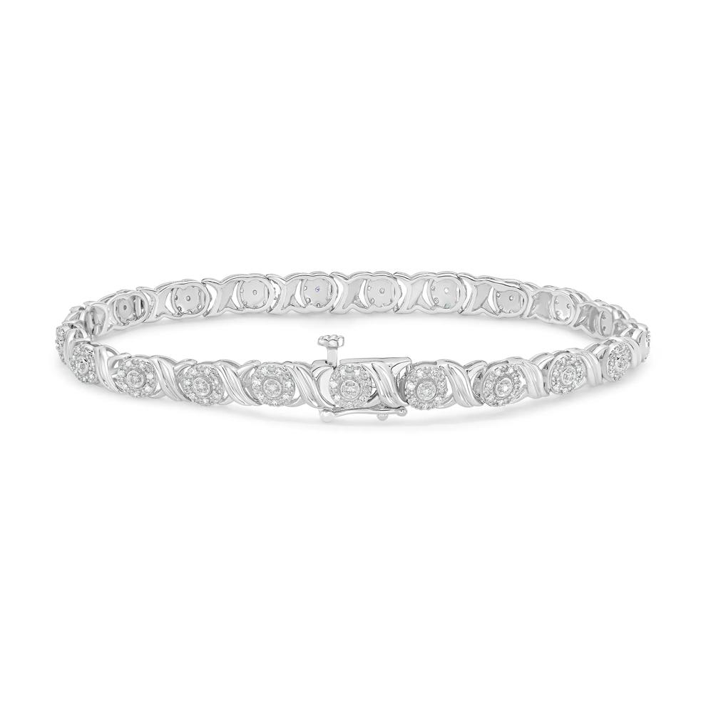 Diamond Link Bracelet in Sterling Silver, 7" (1/2 ct. tw.) – Image 2 of 2