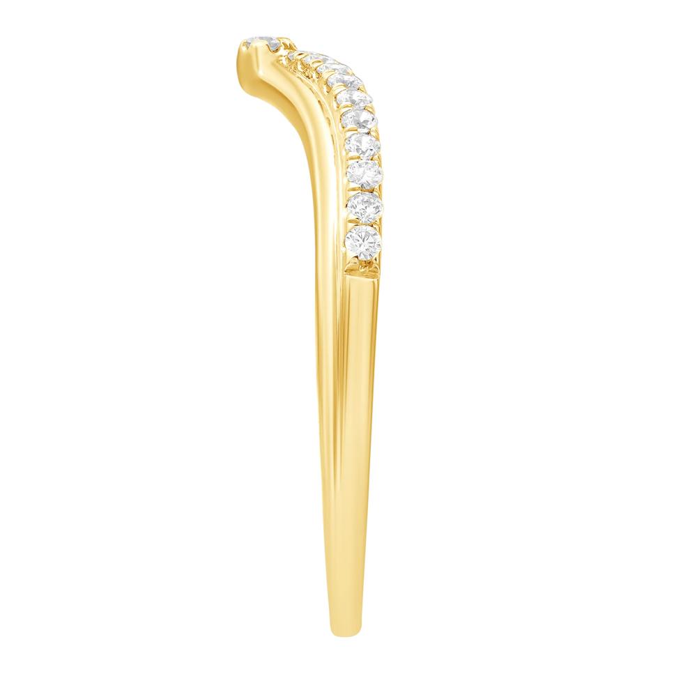 Diamond Contour Band in 10K Yellow Gold (1/7 ct. tw.)  – Image 3 of 3