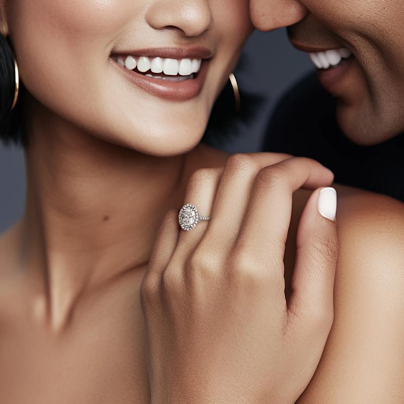 Perry Lab Grown Diamond Oval Engagement Ring in 14K White Gold &#40;2 5/8 ct. tw.&#41; – Image 6 of 6