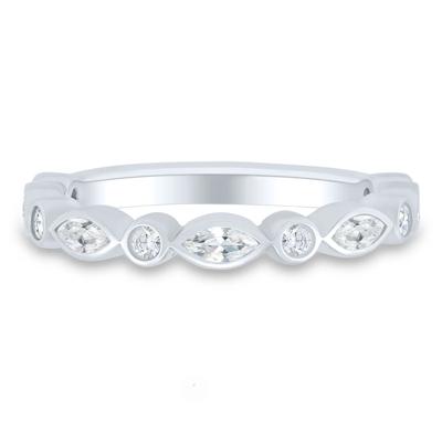 Lab Grown Diamond Bezel-Set Anniversary Band in 10K Gold (1/2 ct. tw.)