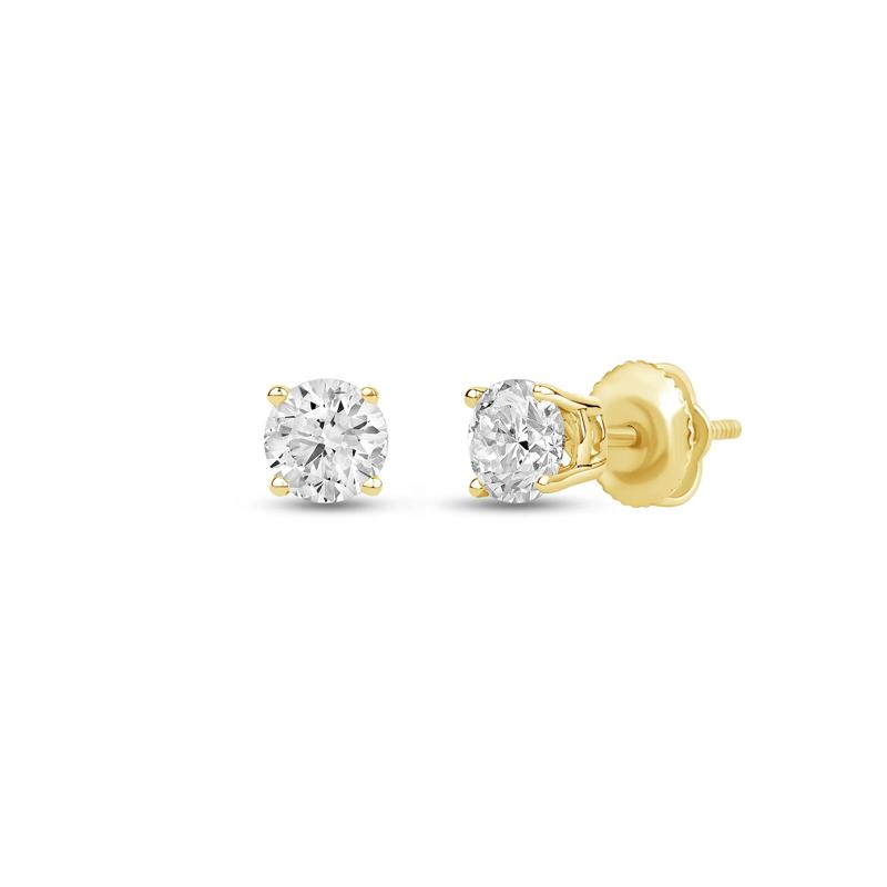 Lab Grown Diamond Round Solitaire Stud Earrings in 14K Yellow Gold &#40;3/4 ct. tw.&#41; – Image 1 of 3