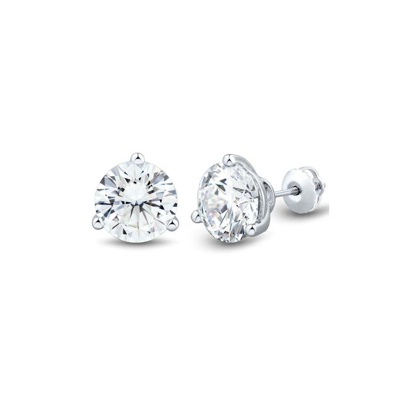 Lab Grown Diamond Round Martini Stud Earrings in 14K White Gold &#40;6 ct. tw.&#41; – Image 2 of 2