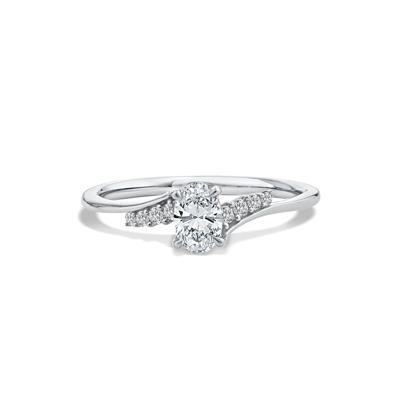 Lab Grown Diamond Oval Center Promise Ring in 10K Gold (1/2 ct. tw.)