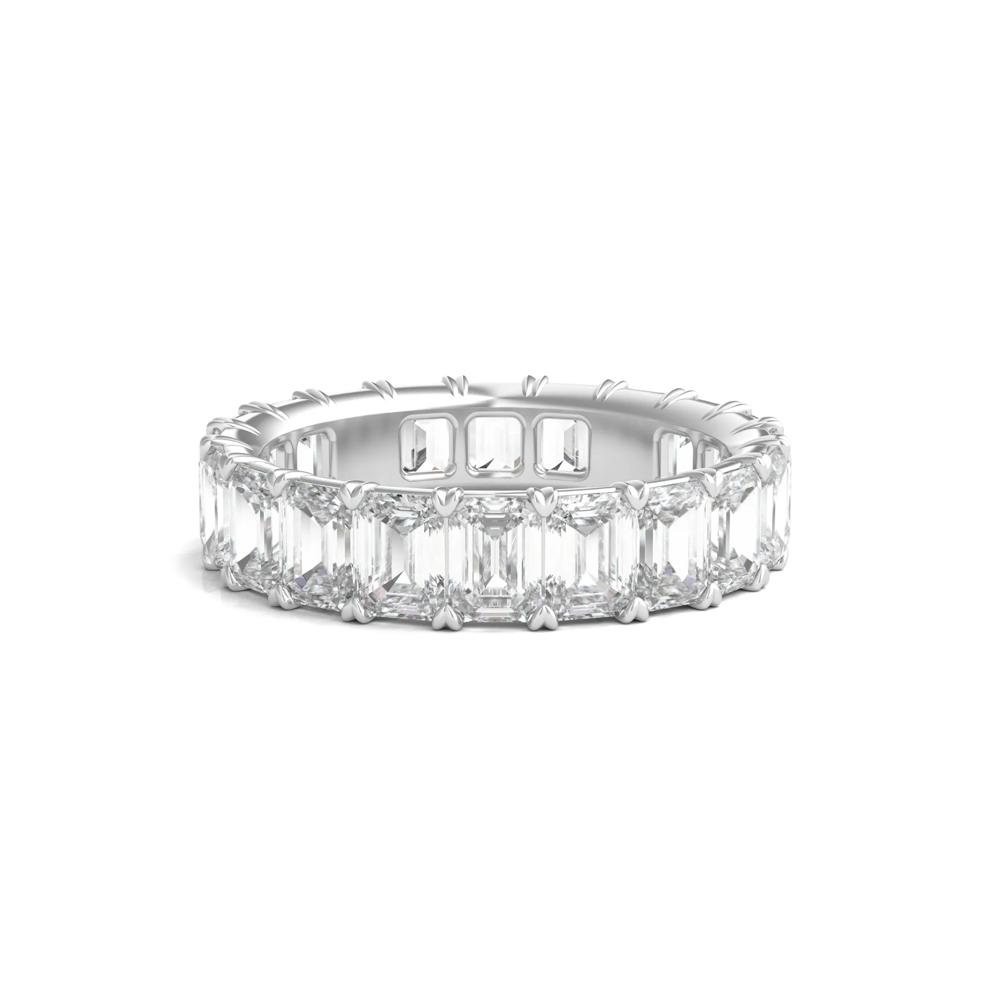 Lab Grown Emerald-Cut Diamond Eternity Band in Platinum (6 ct. tw.) – Image 1 of 3