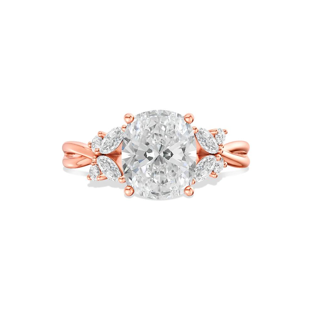 Lab Grown Diamond Elongated Cushion Wedding Ring in 14K Rose Gold (2 1/2 ct. tw.) – Image 1 of 4