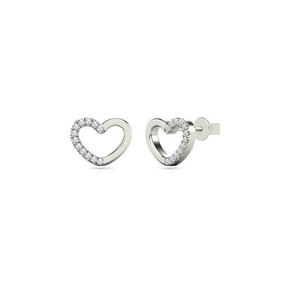 Diamond Accent Heart Earrings in 14K Gold