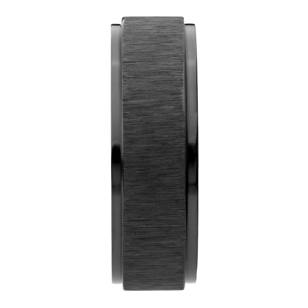 Men&rsquo;s Black Zirconium &amp; Spalted Tamarind Wood Wedding Band, 8MM – Image 3 of 3