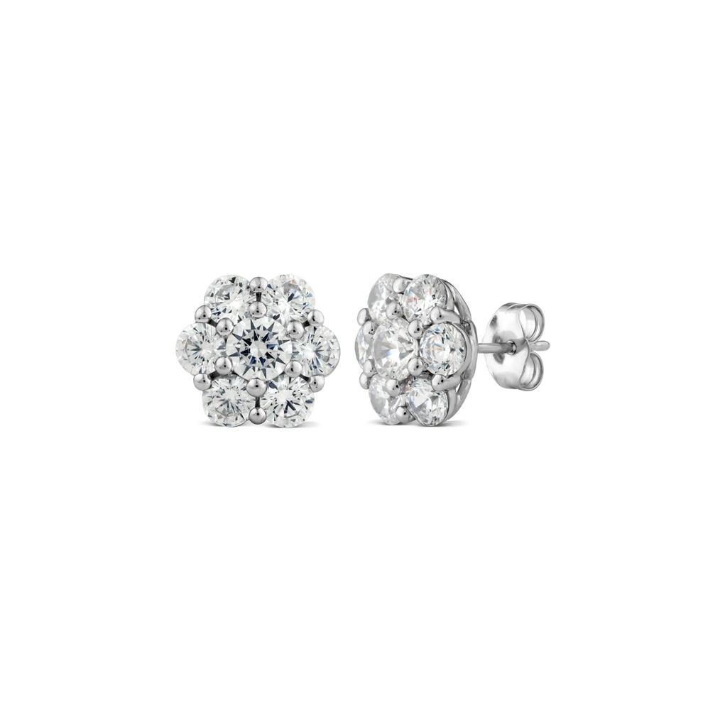 Lab Grown Diamond 7-Stone Earrings in 10K White Gold (3 ct. tw.) – Image 1 of 2