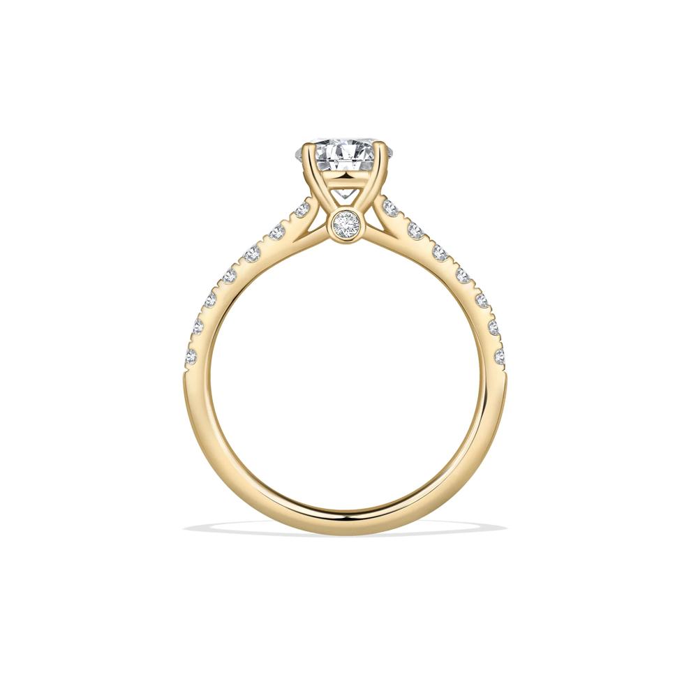Lab Grown Diamond Round Center Engagement Ring in 10K Yellow Gold (1 1/3 ct. tw.) – Image 2 of 4