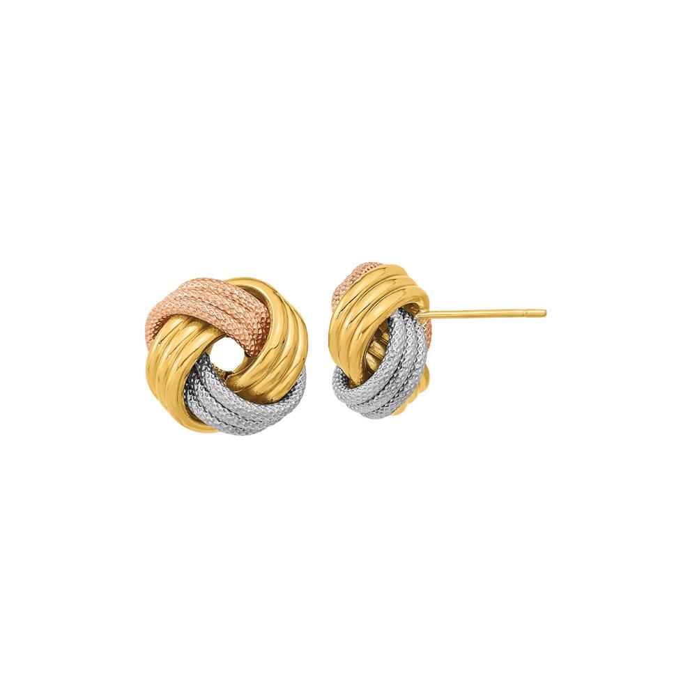 Knot Stud Earrings in 14K Yellow, White and Rose Gold – Image 1 of 1