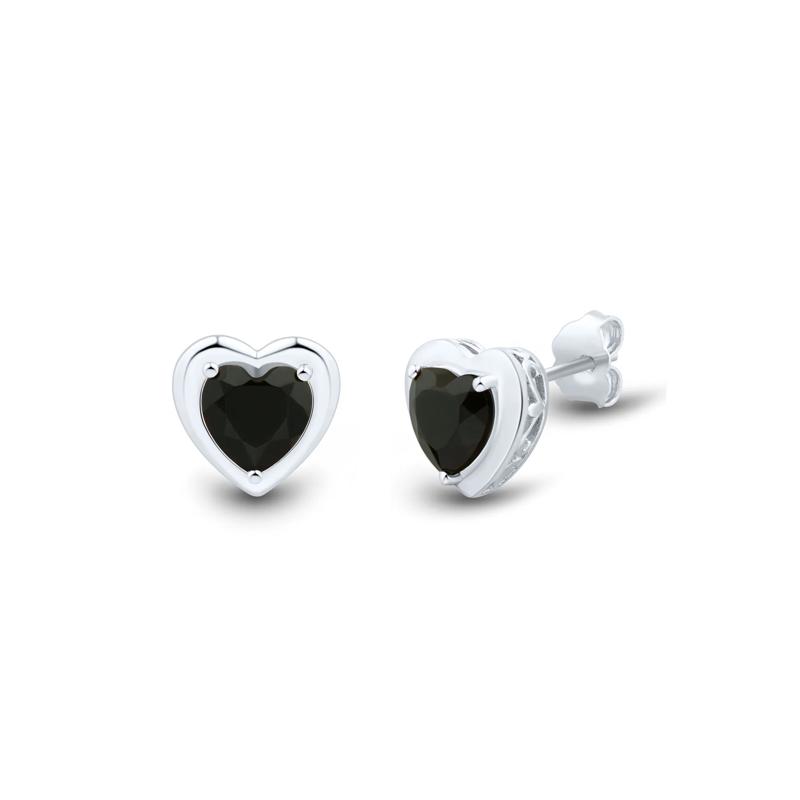 Heart-Shaped Black Onyx and Diamond Accent Set Jewelry Set in Sterling Silver – Image 8 of 9