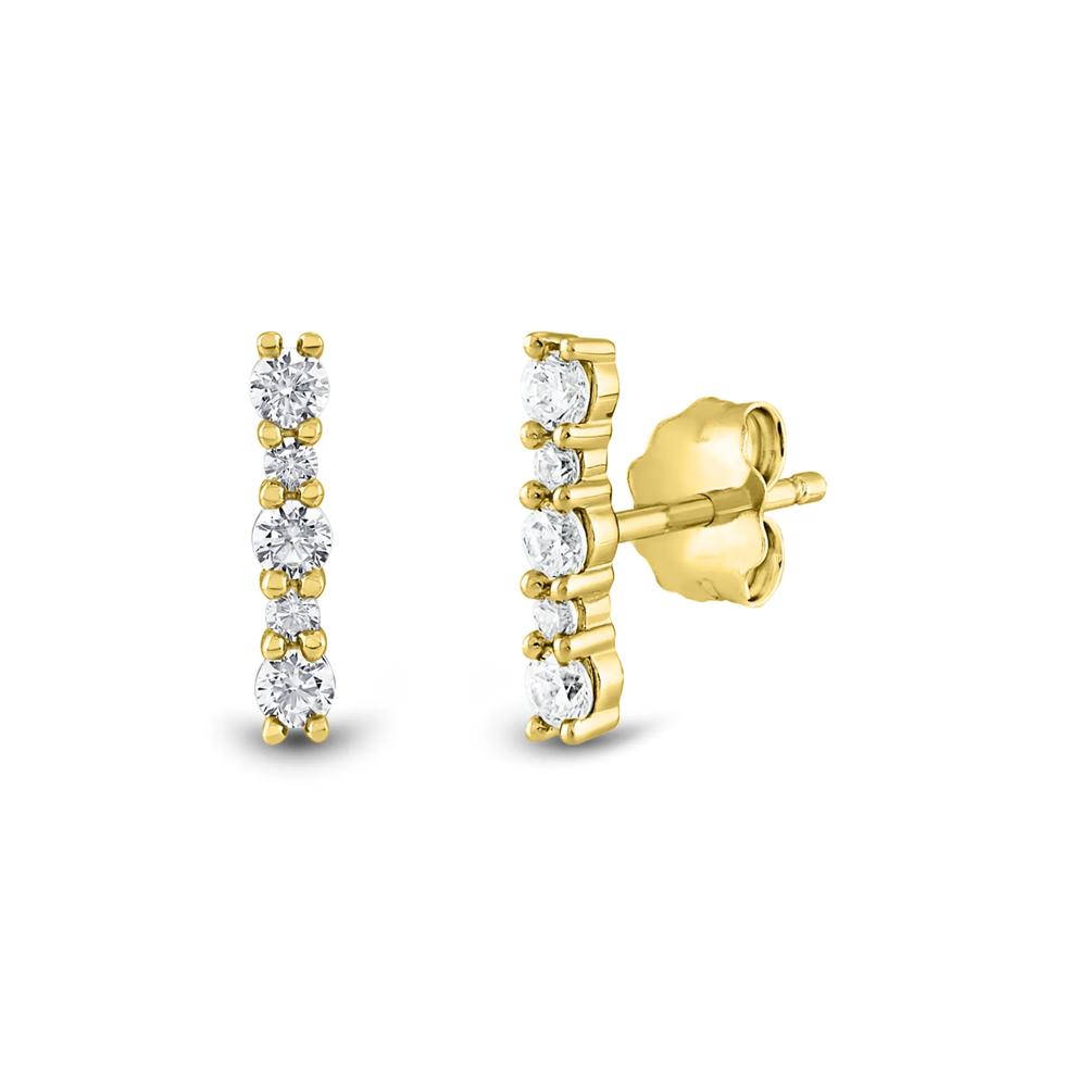 Lab Grown Diamond Bar Stud Earrings in 14K Yellow Gold (1/4 ct. tw.) – Image 1 of 1