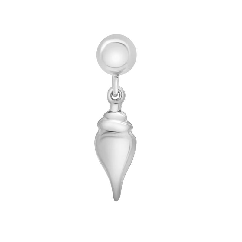 Conch Shell Bead Charm in Sterling Silver – Image 3 of 3