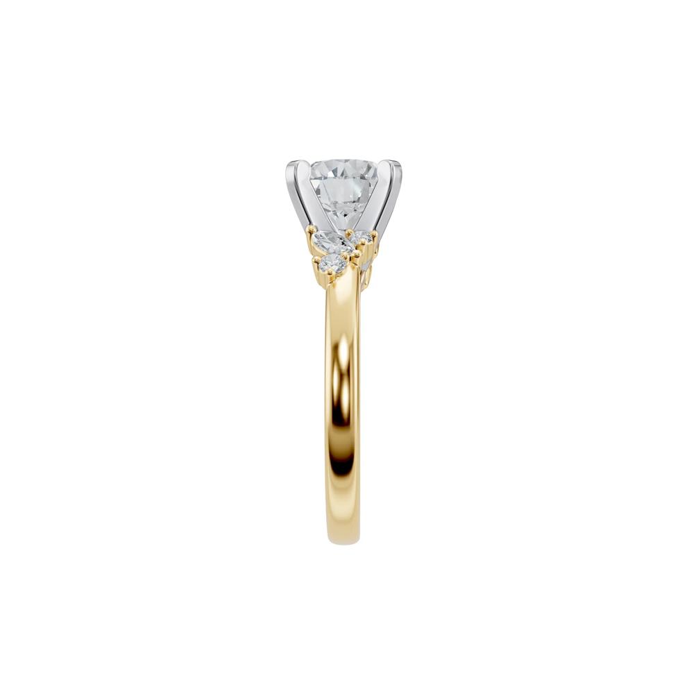 Lab Grown Diamond Semi-Mount Engagement Ring in 14K Yellow and White Gold (1/4 ct. tw.) (Setting Only) – Image 6 of 6