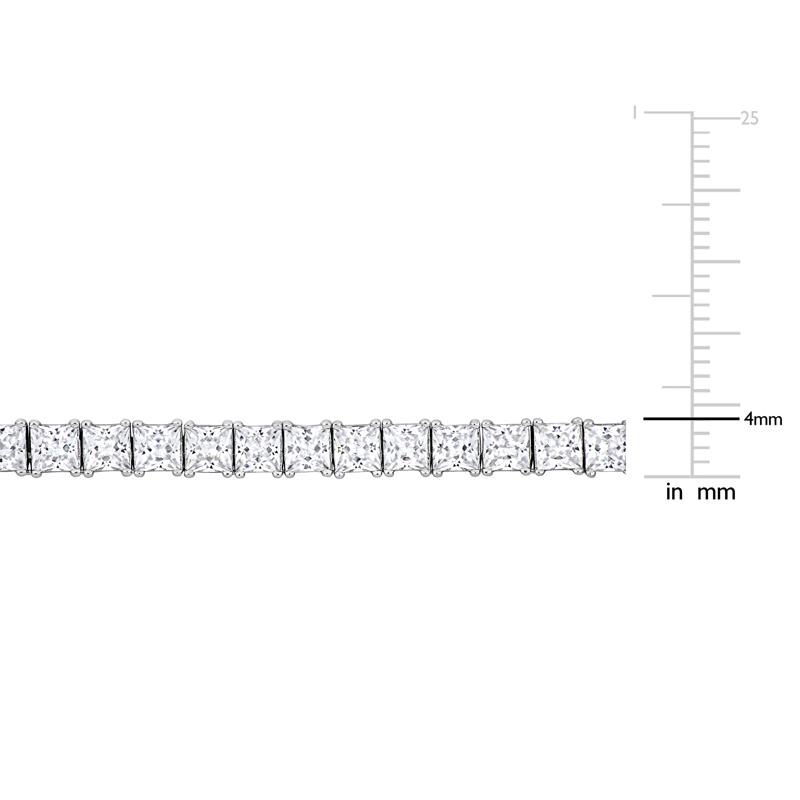 Lab-Created White Sapphire Tennis Necklace in Sterling Silver, 20&rdquo; – Image 3 of 5