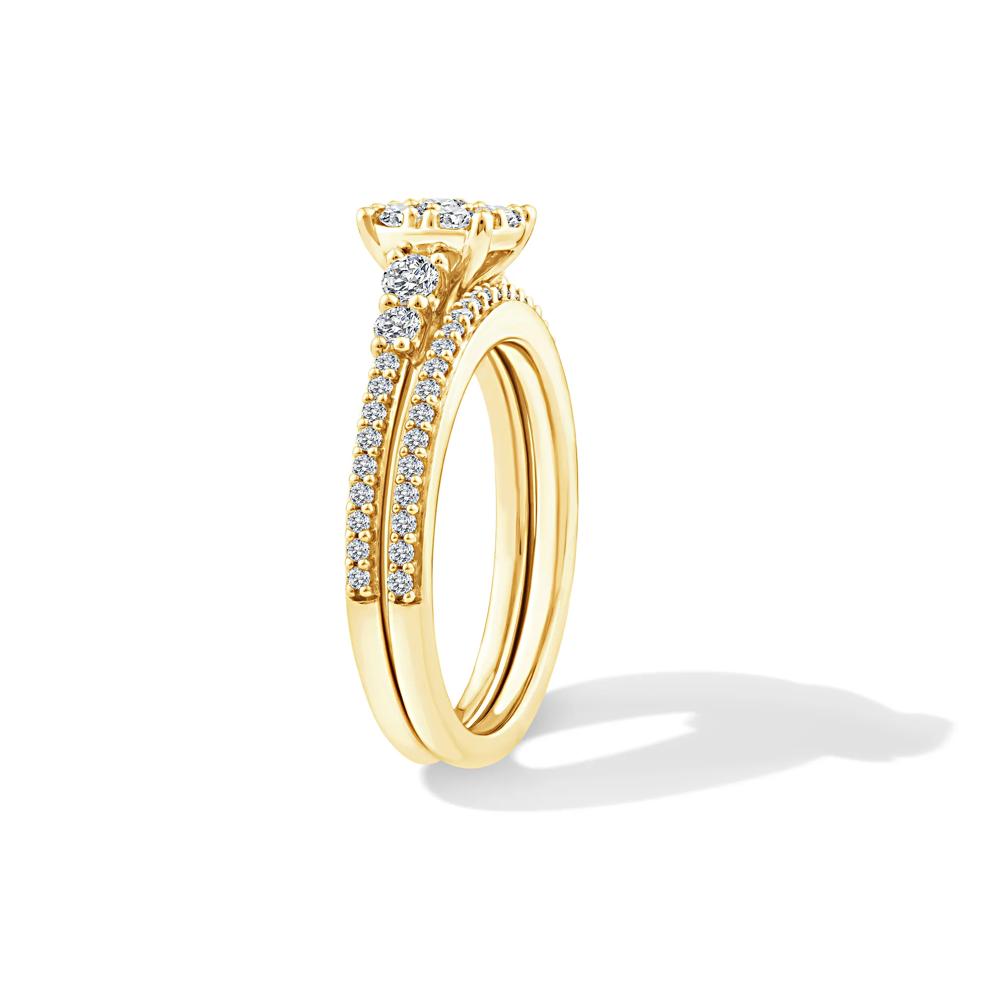 Diamond Round Composite Engagement Set in 10K Yellow Gold (3/4 ct. tw.) – Image 3 of 6