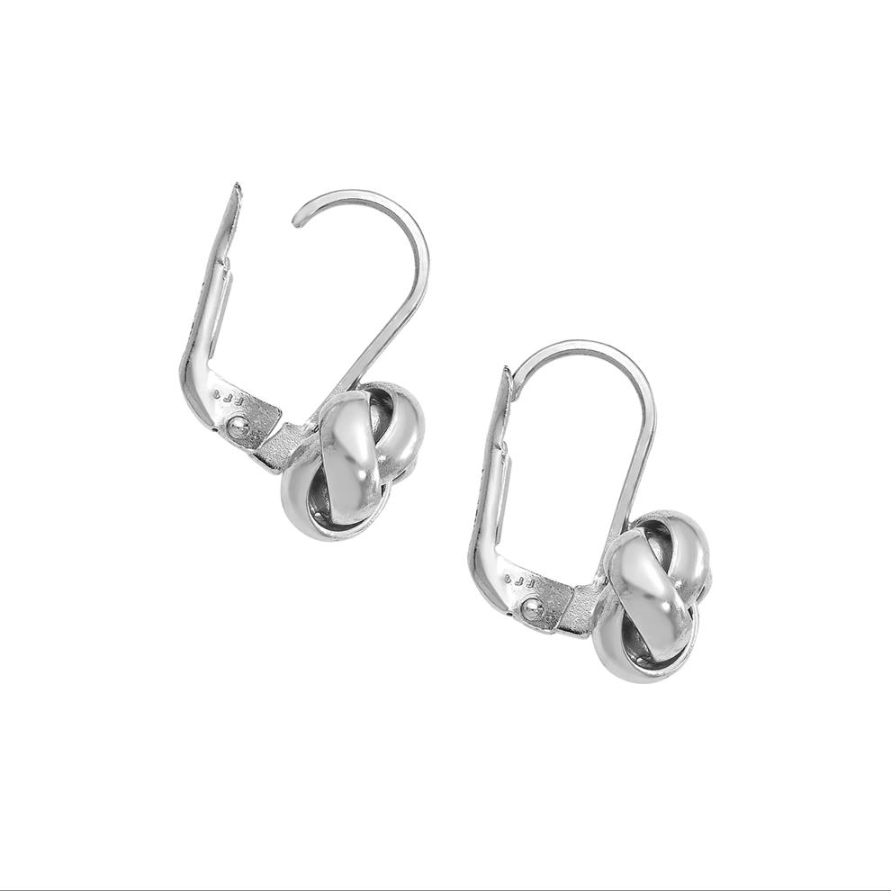 Love Knot Drop Earrings in 14K White Gold – Image 2 of 2