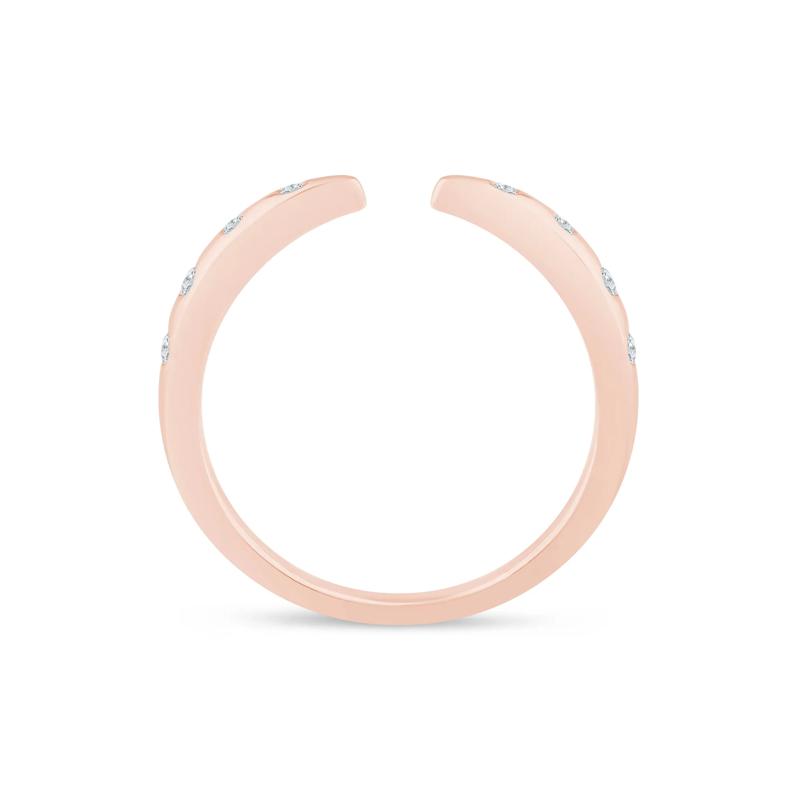 Lab Grown Diamond Burnished Open Band in 14K Rose Gold &#40;1/10 ct. tw.&#41; – Image 2 of 3