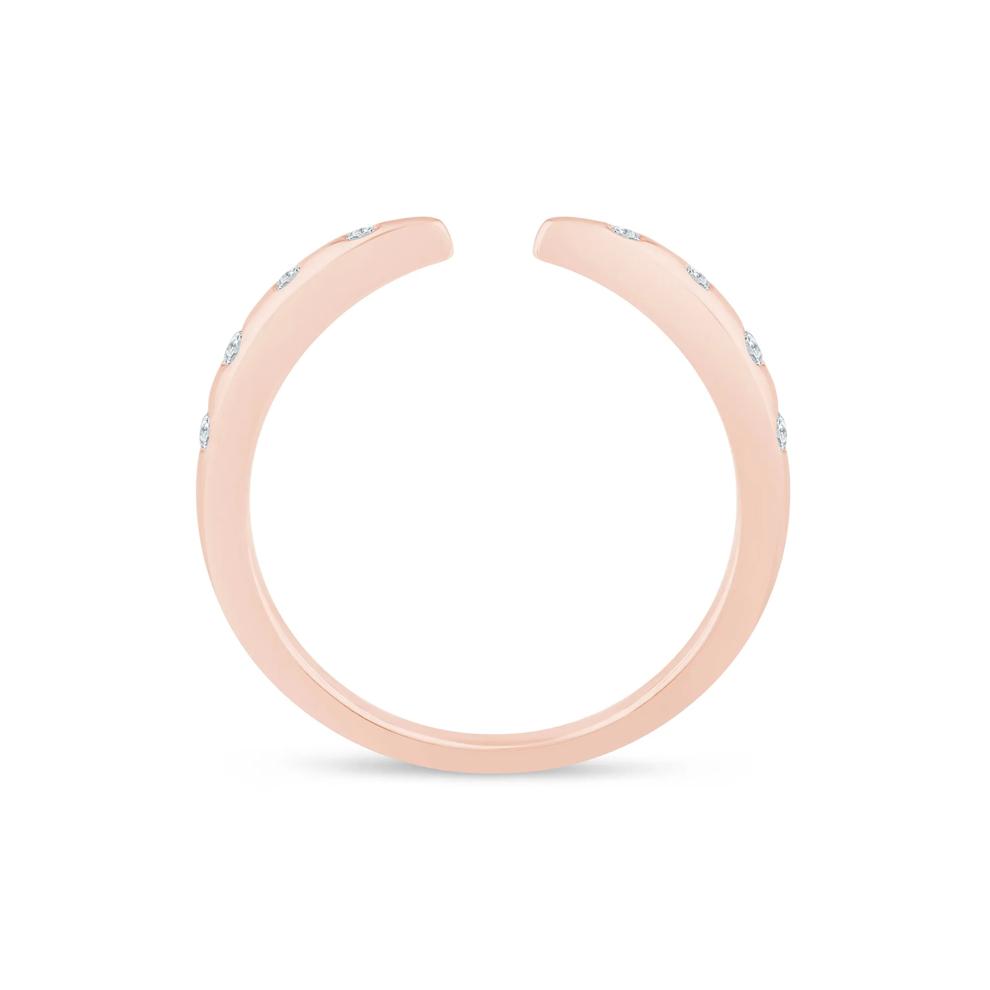 Lab Grown Diamond Burnished Open Band in 14K Rose Gold (1/10 ct. tw.) – Image 2 of 3