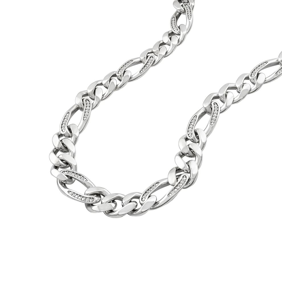 Diamond Figaro Chain Necklace in Sterling Silver, 24" (1/2 ct. tw.) – Image 4 of 4