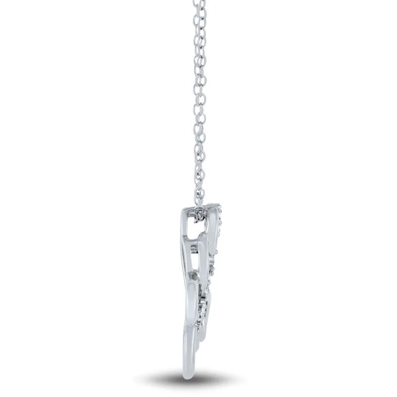 Diamond Butterfly Pendant in Sterling Silver – Image 2 of 4