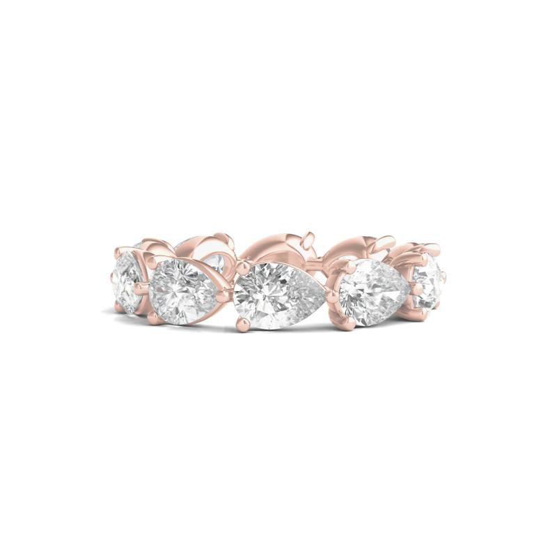 Pear-Cut Lab Grown Diamond Eternity Band in 14k Rose Gold &#40;5 ct. tw.&#41; – Image 1 of 3