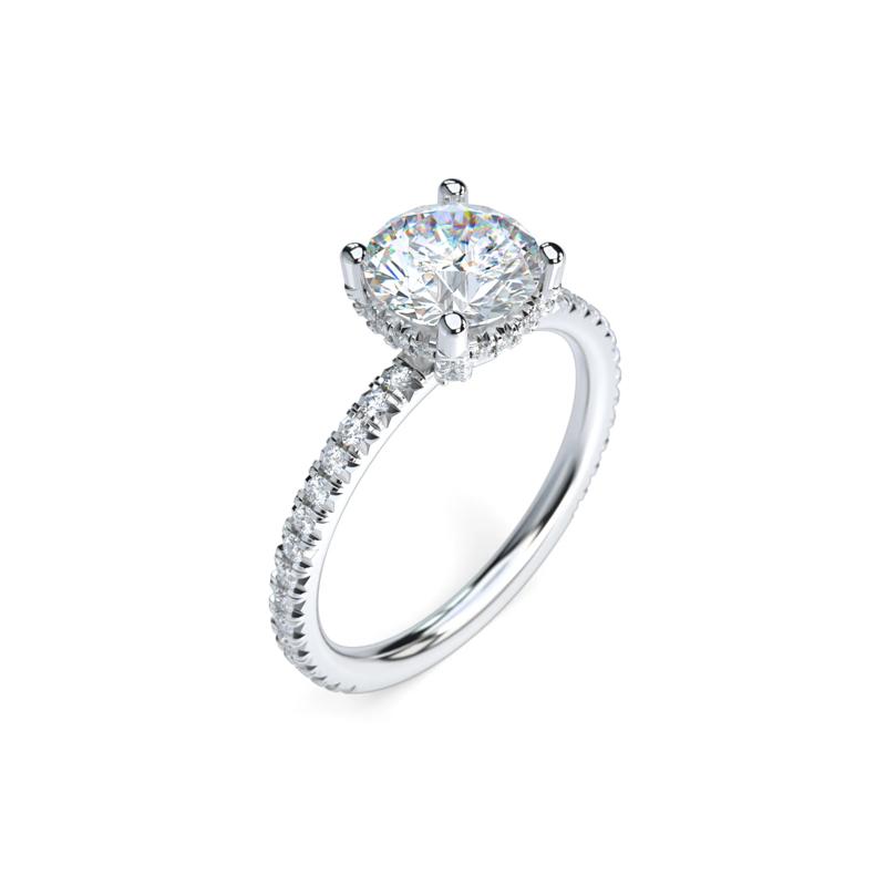 Round Center Diamond Engagement Ring in Platinum &#40;1 7/8 ct. tw.&#41; – Image 4 of 5