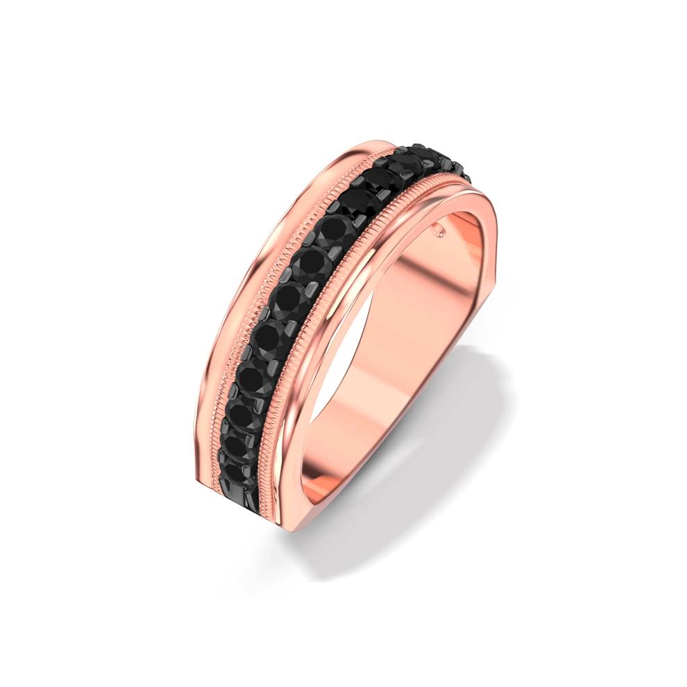 Men's Black Diamond Band in 10K Rose Gold (1 ct. tw.) – Image 4 of 4